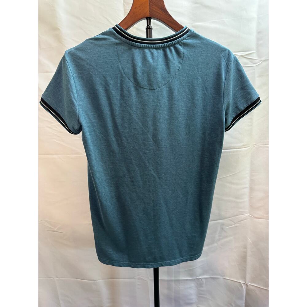 Scott James Men’s Small T-Shirt V-Neck Blue Cotton/Poly Easy Care Blend Regular